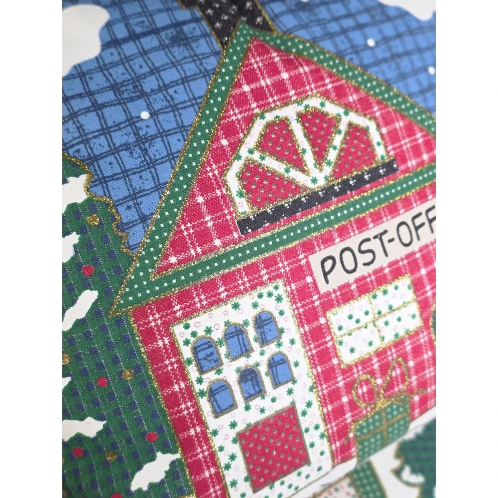 Holiday Christmas Pair Throw Pillow Post Office Toy Store Decor 11x11